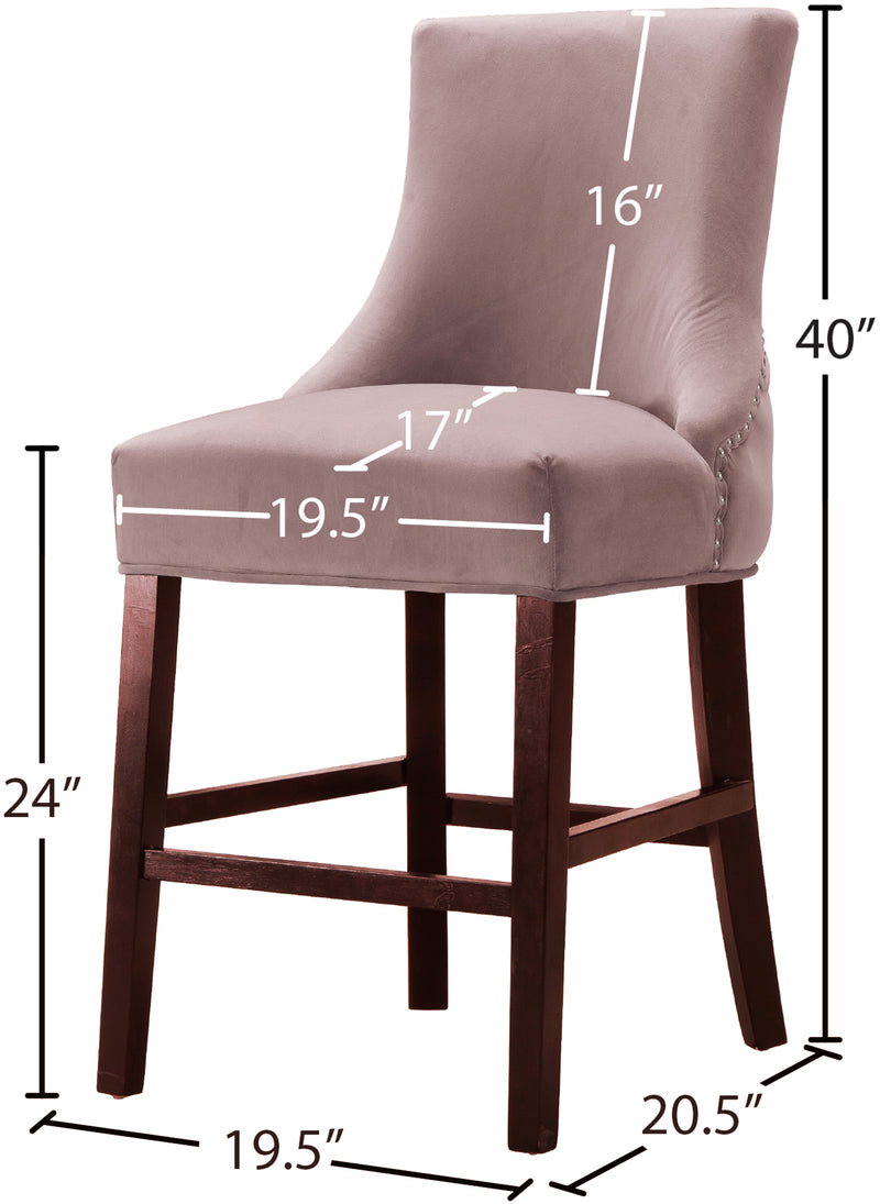 Hannah Pink Velvet Counter Stool