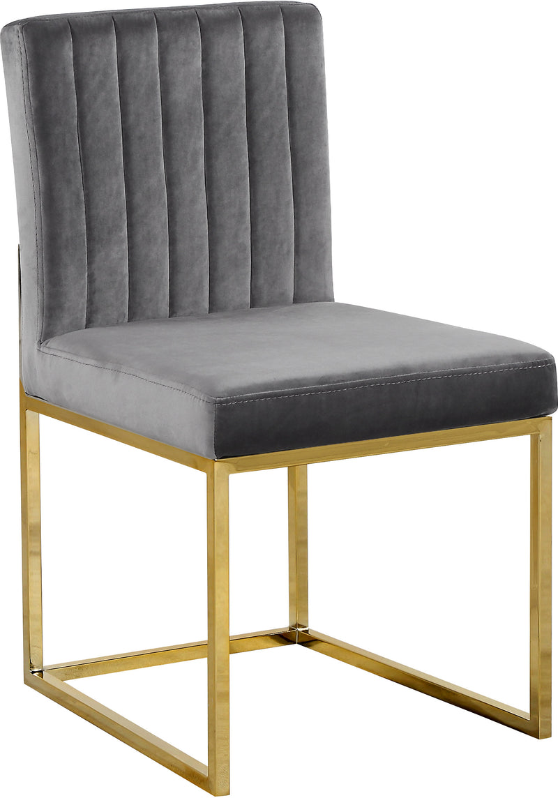 Giselle Grey Velvet Dining Chair 778Grey-c