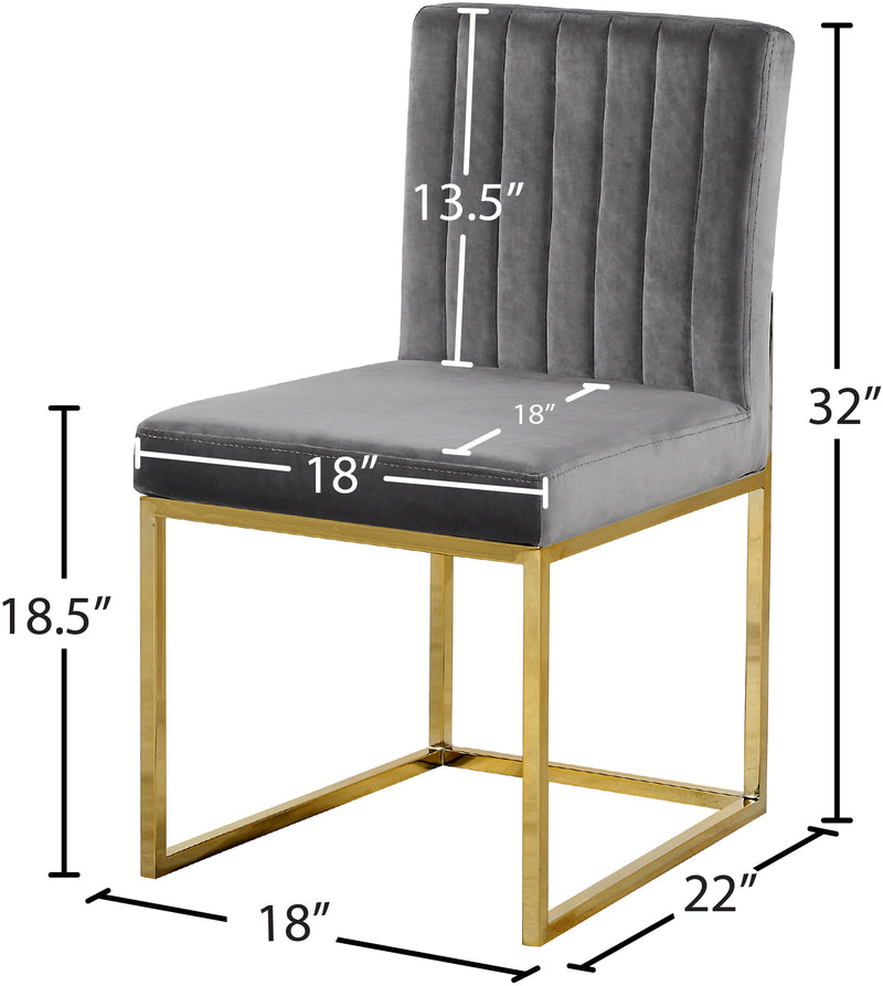 Giselle Grey Velvet Dining Chair 778Grey-c