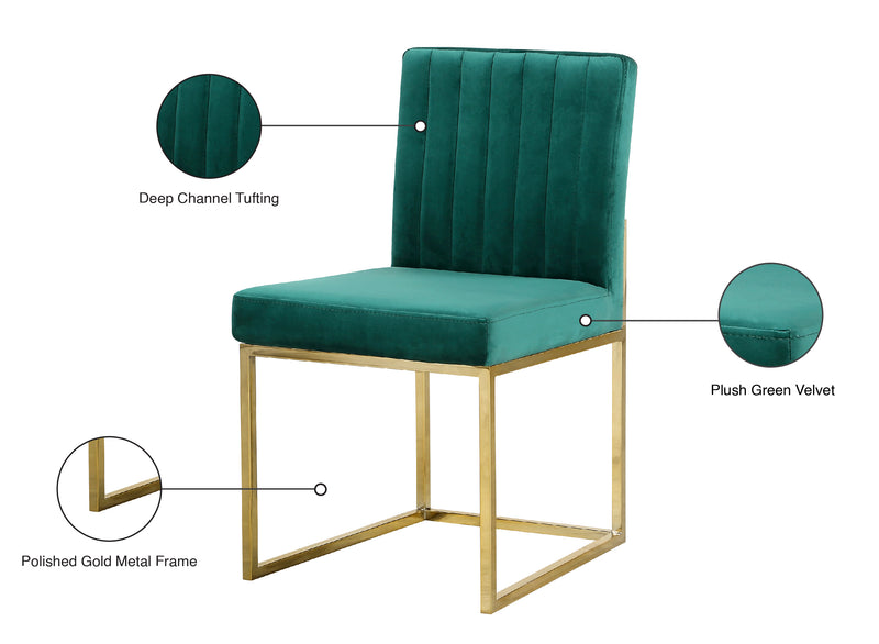 Giselle Green Velvet Dining Chair