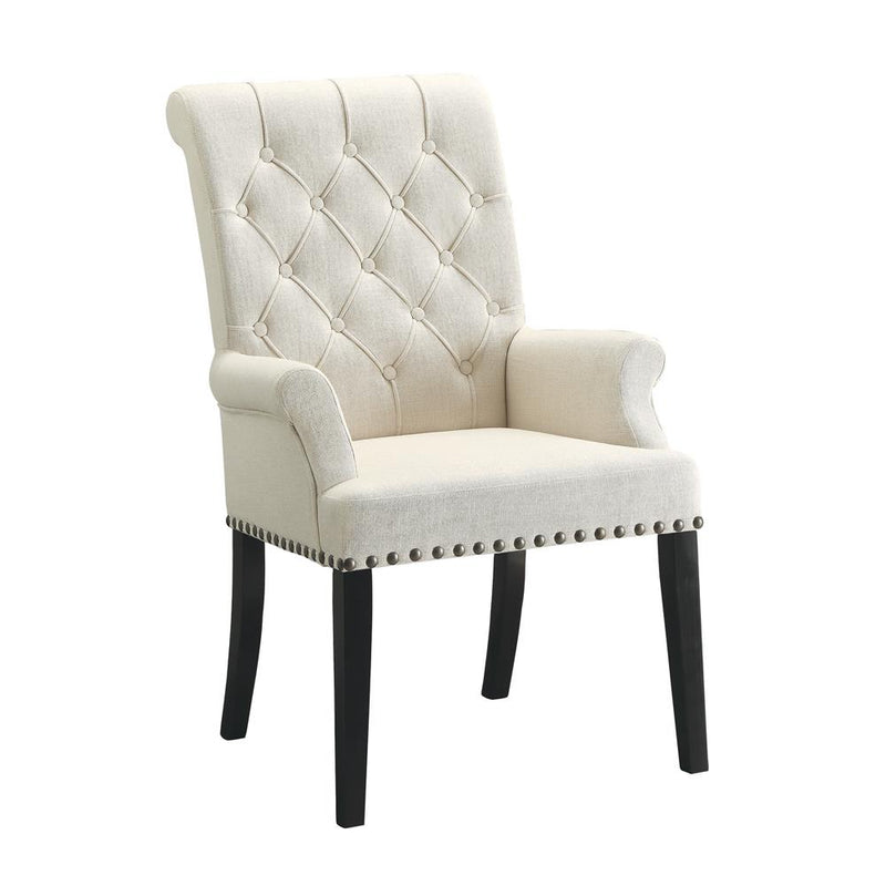 Mapleton Tufted Back Upholstered Arm Chair Beige