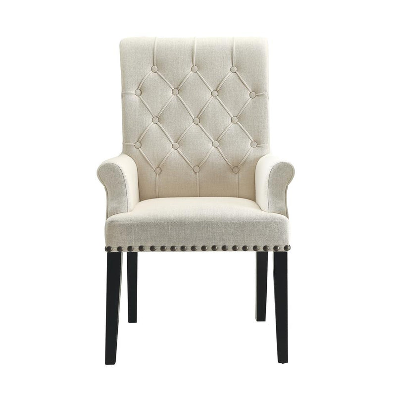 Mapleton Tufted Back Upholstered Arm Chair Beige