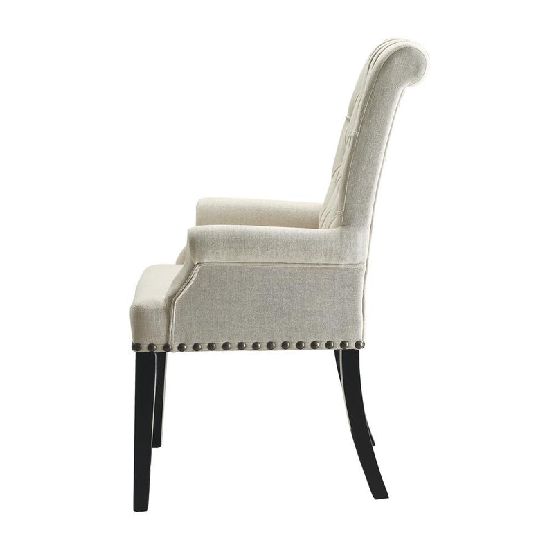 Mapleton Tufted Back Upholstered Arm Chair Beige