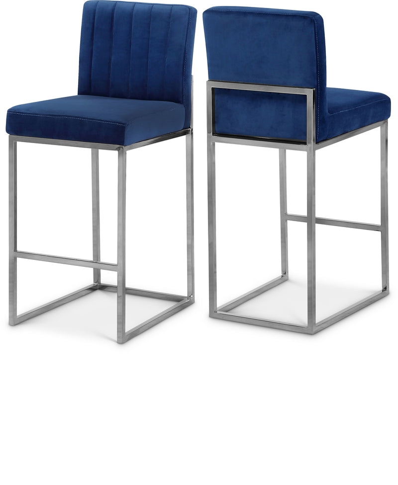 Giselle Blue Velvet Counter Stool 782Navy-c