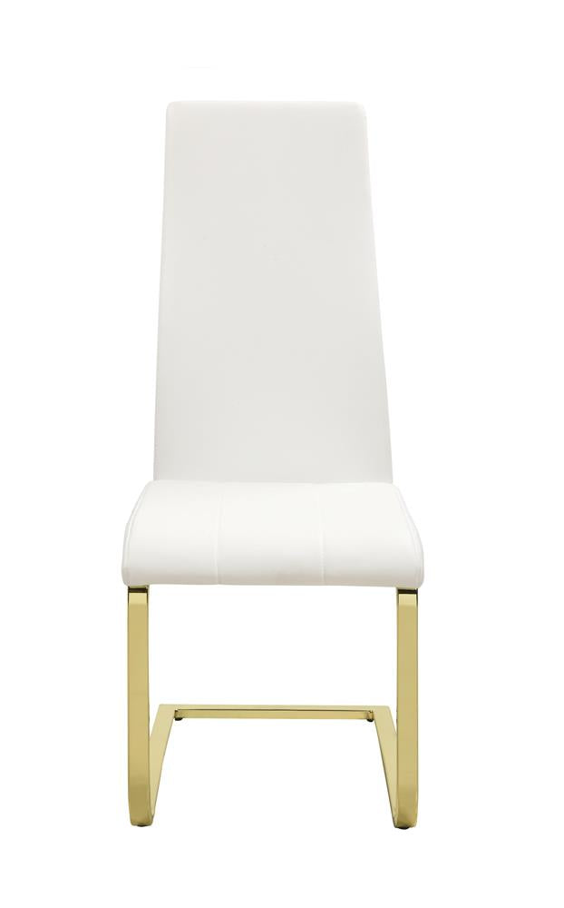 Blair Side Chairs White And Rustic Brass (Set of 4)