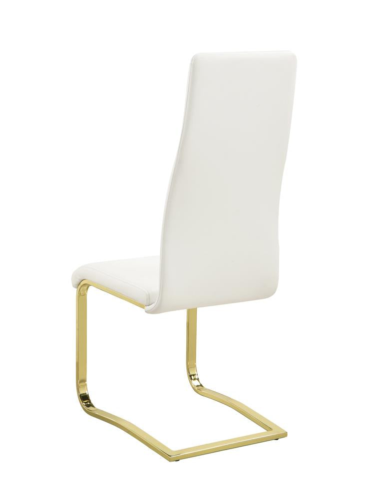 Blair Side Chairs White And Rustic Brass (Set of 4)