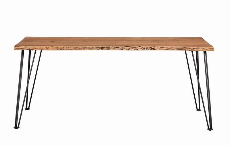 Sherman Rectangular Dining Table Natural Acacia And Matte Black