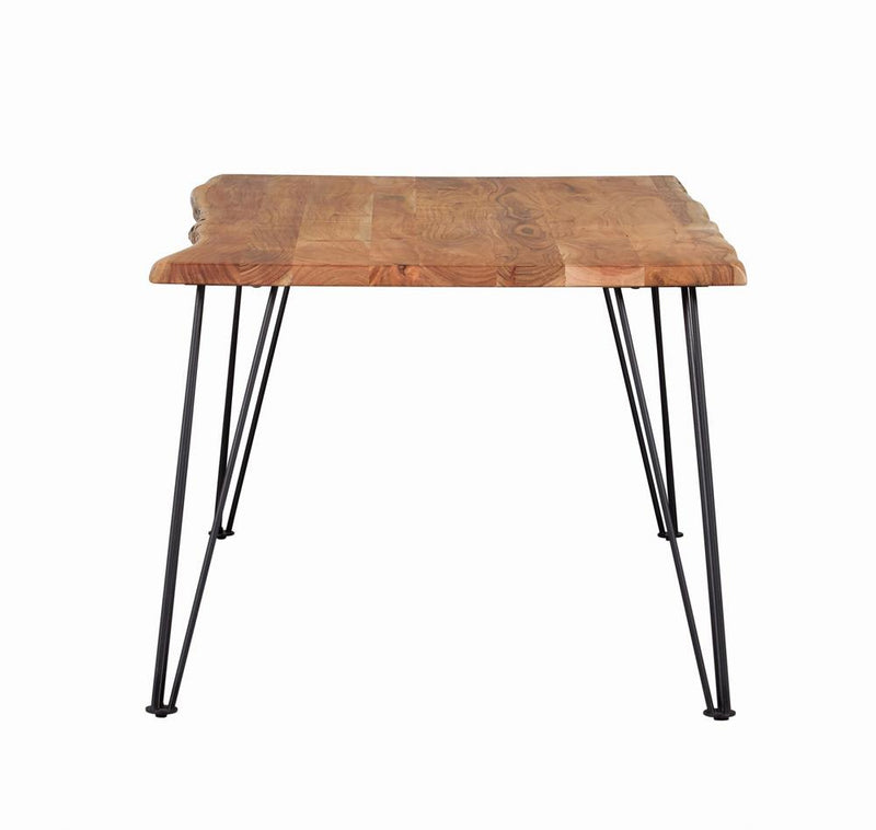 Sherman Rectangular Dining Table Natural Acacia And Matte Black