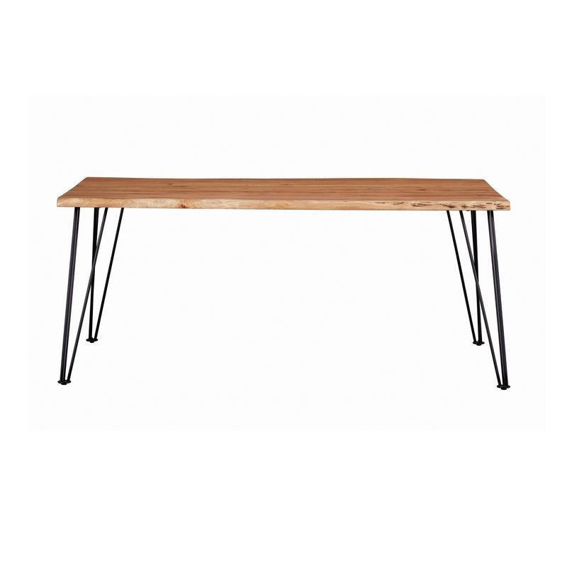 Sherman Rectangular Dining Table Natural Acacia And Matte Black