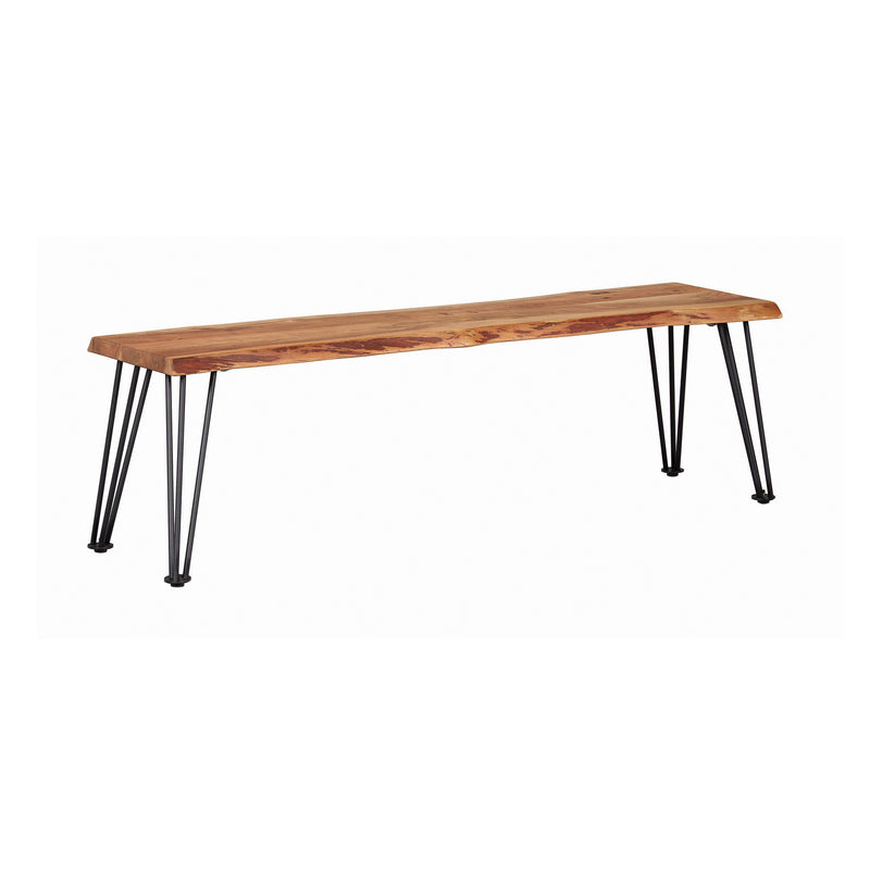 Sherman Rectangular Dining Table Natural Acacia And Matte Black