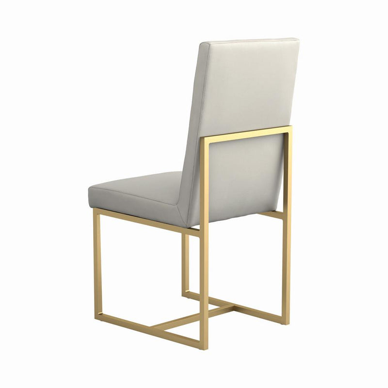 Conway Upholstered Dining Chairs Grey And Aged Gold (Set of 2)