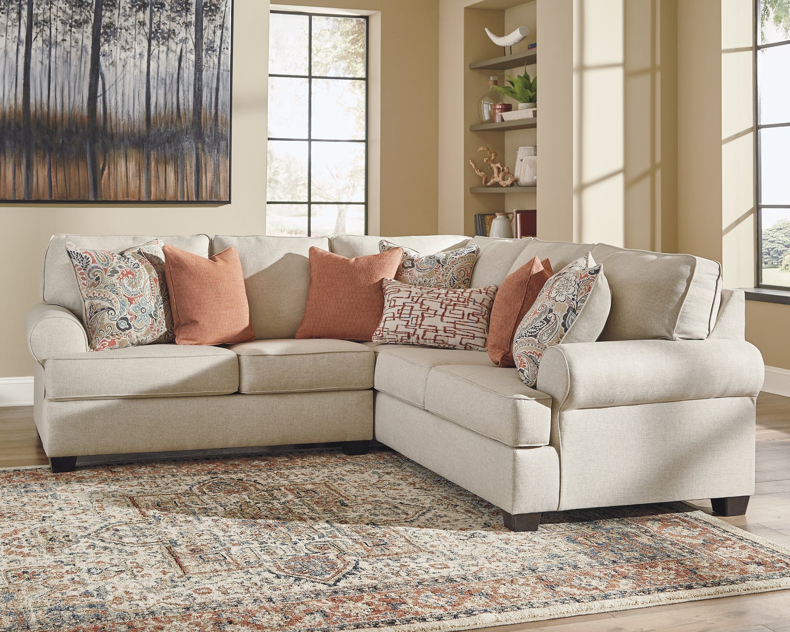 Amici Linen Chenille 2-Piece Sectional