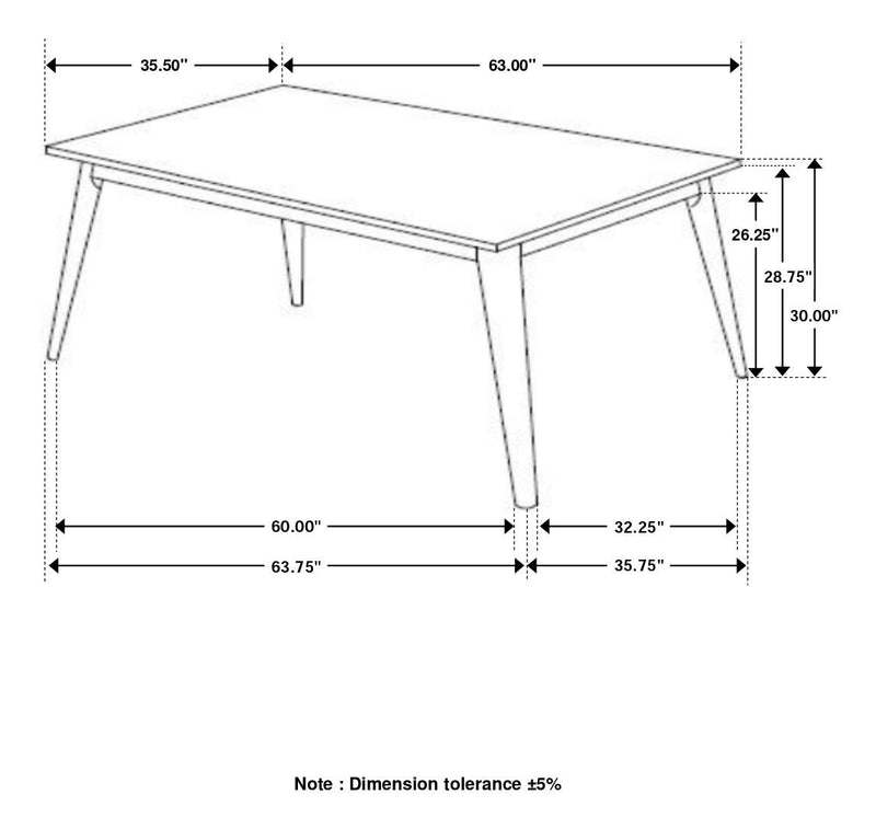 Everett Faux Marble Top Dining Table Natural Walnut And White