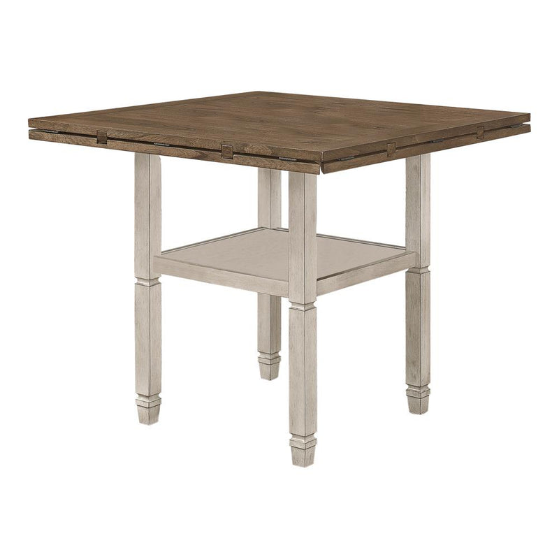 Sarasota Counter Height Table With Shelf Storage Nutmeg And Rustic Cream