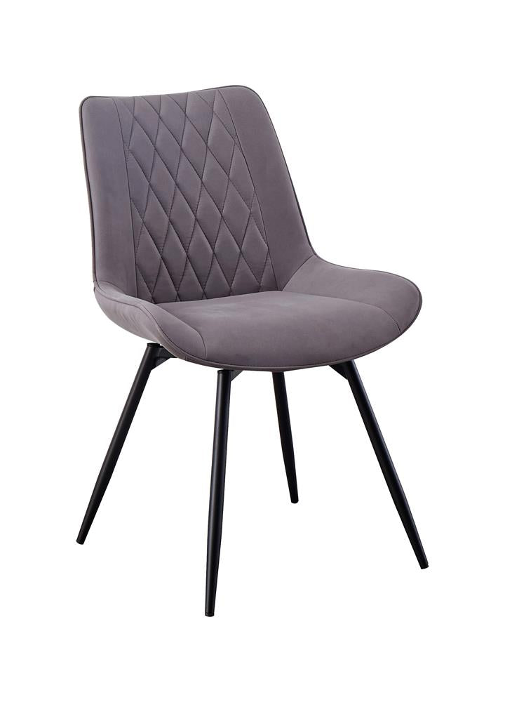 Diggs Upholstered Tufted Swivel Dining Chairs Grey And Gunmetal (Set of 2)