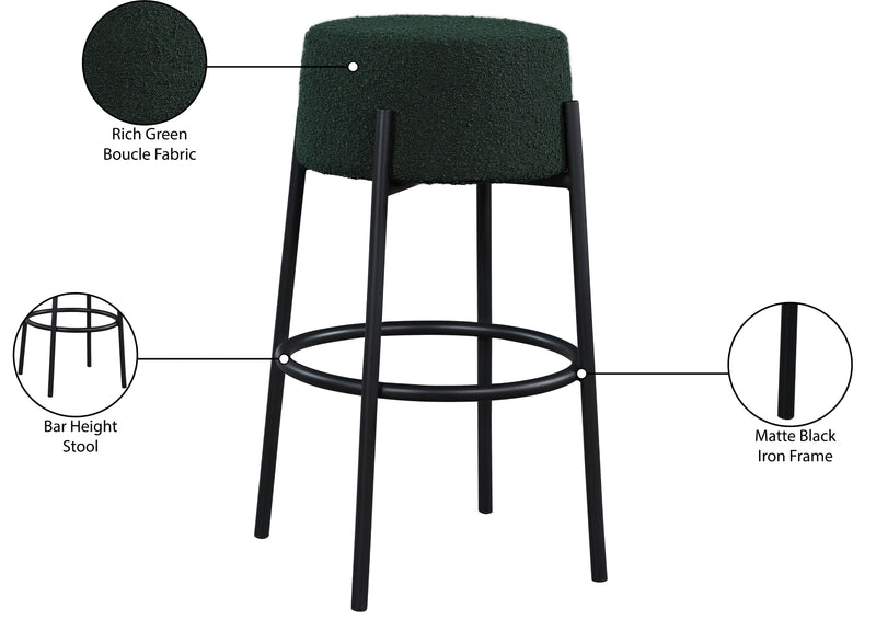 Avalon Green Boucle Fabric Bar Stool