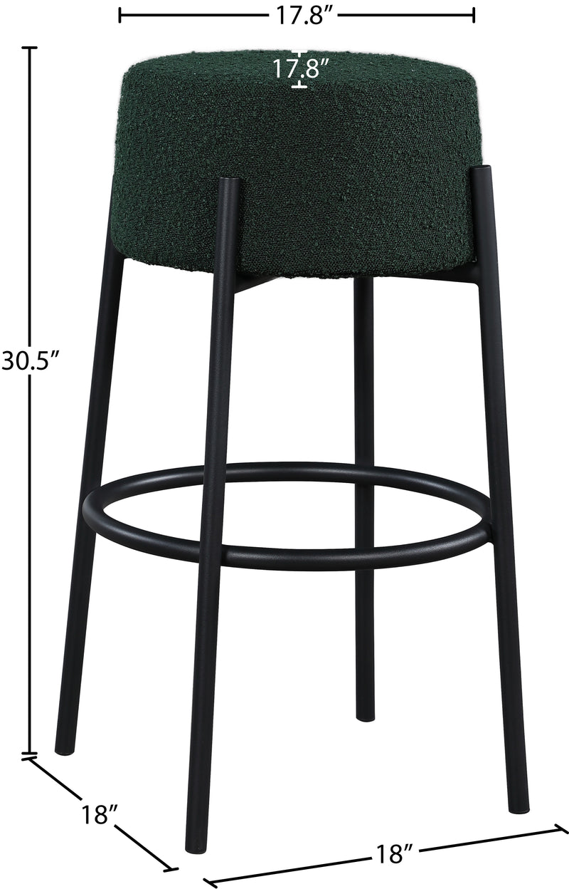 Avalon Green Boucle Fabric Bar Stool