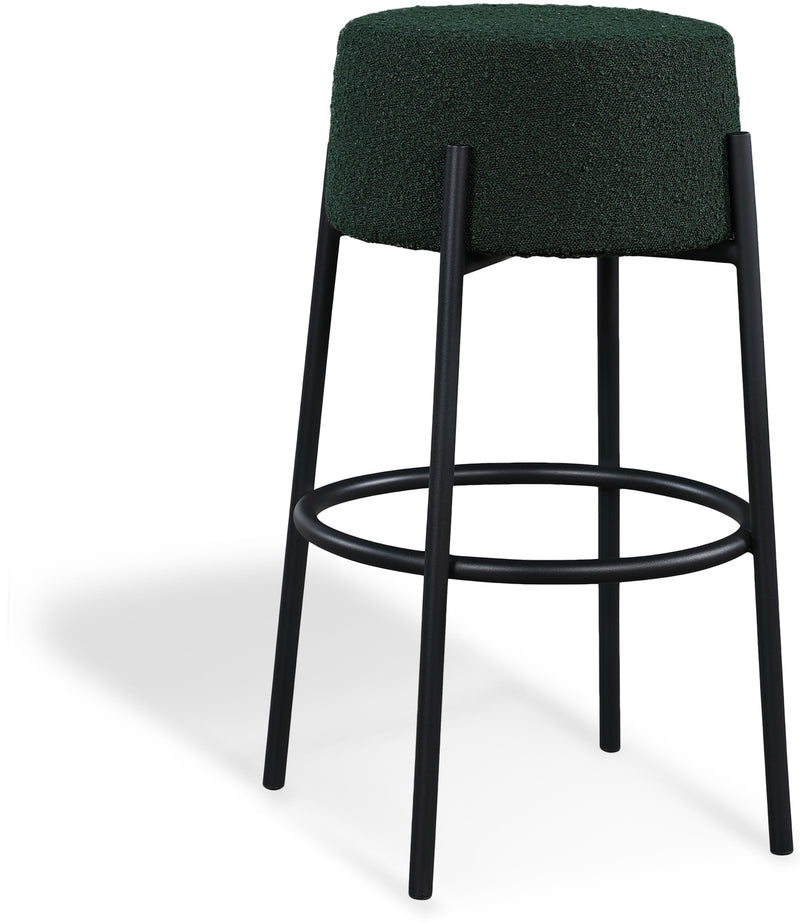 Avalon Green Boucle Fabric Bar Stool