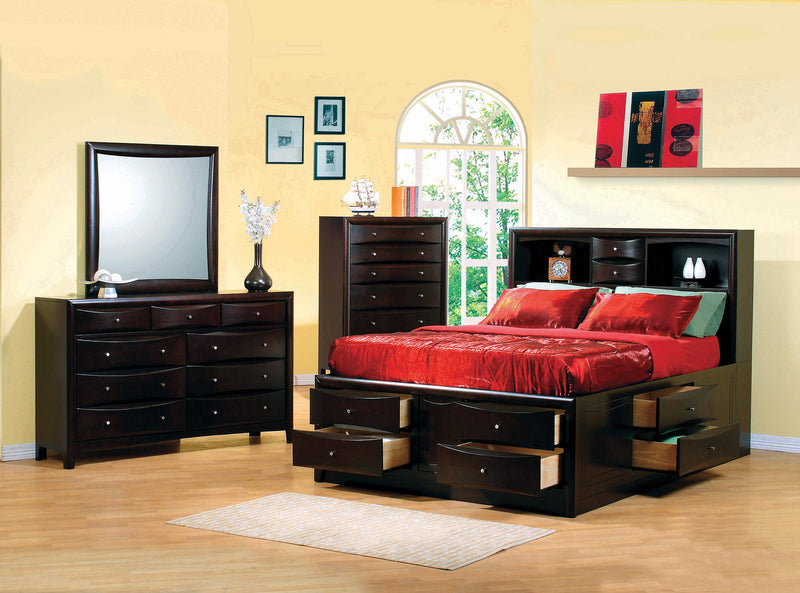 Phoenix Twin Bookcase Bed With Underbed Storage Cappuccino