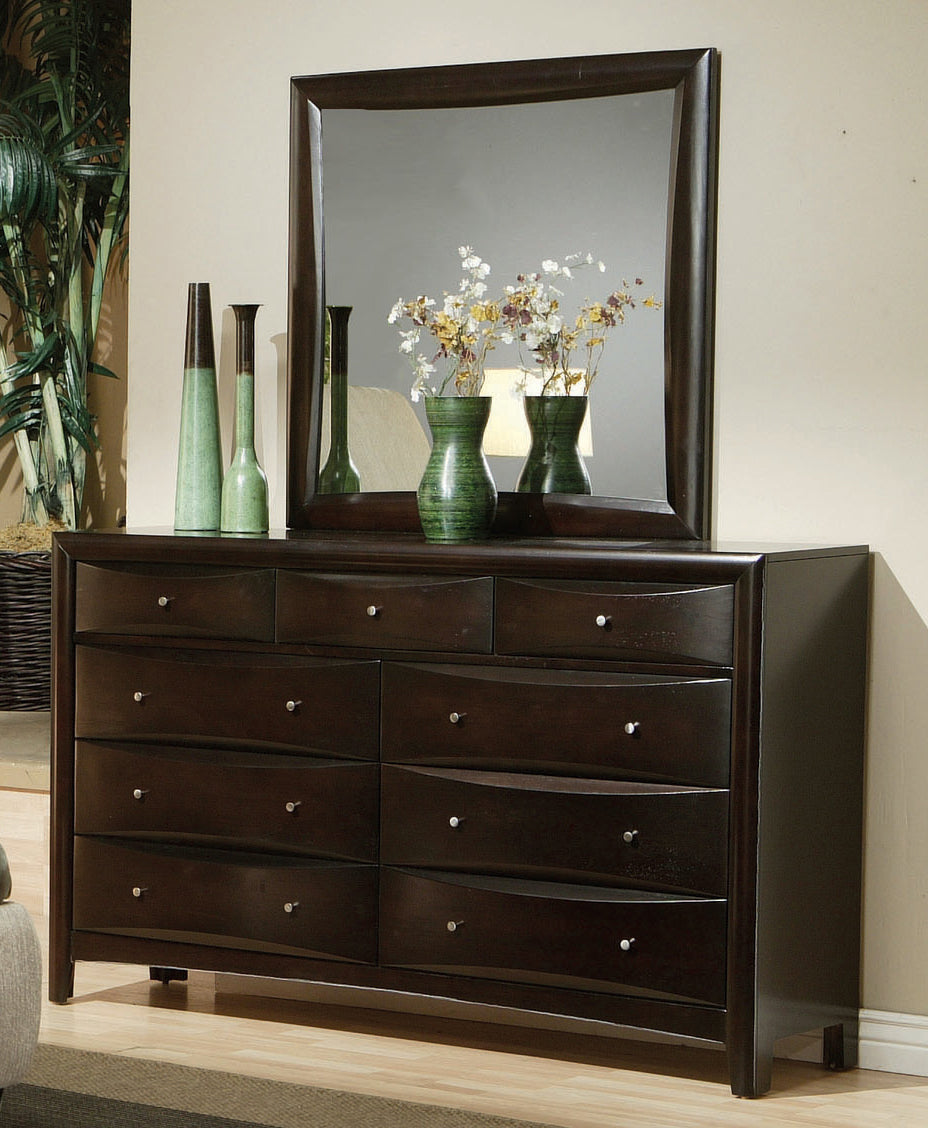 Phoenix Square Dresser Mirror Deep Cappuccino