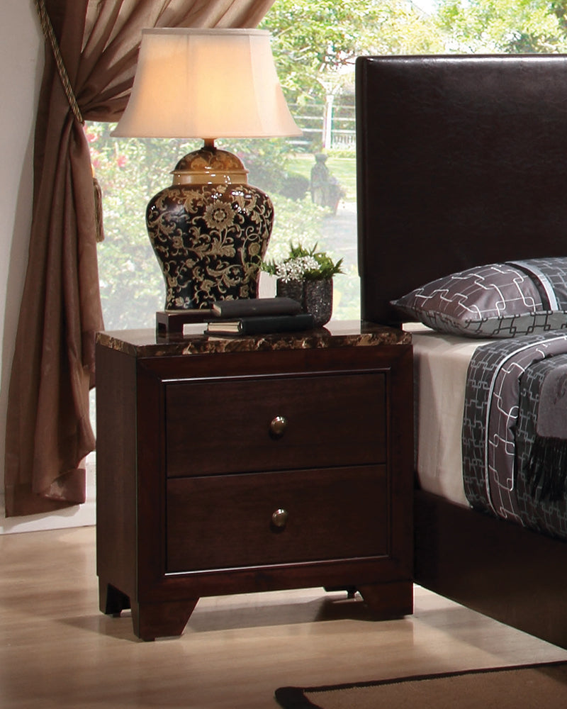 Conner King Upholstered Panel Bed Dark Brown