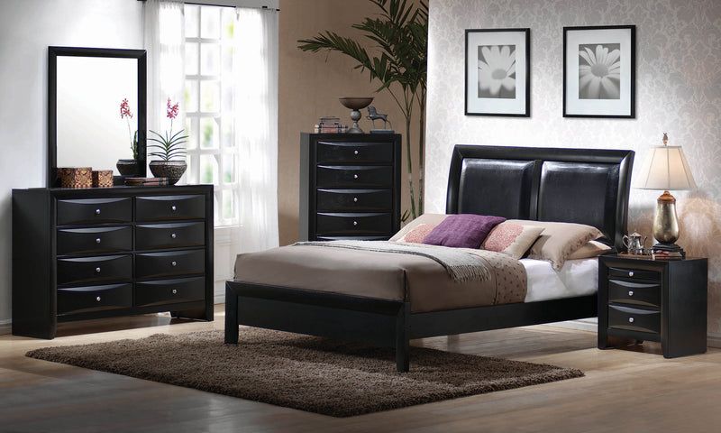 Briana Queen Upholstered Panel Bed Black