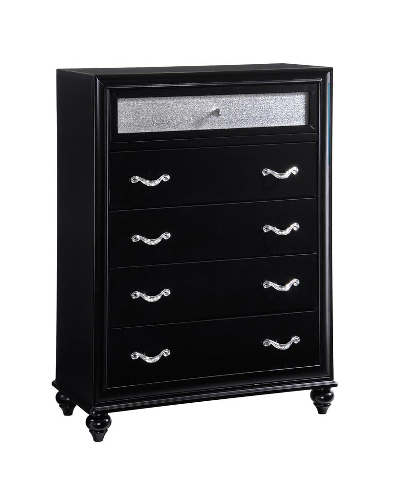 Barzini 5 Drawer Rectangular Chest Black