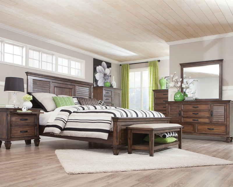 Franco King Storage Bed Burnished Oak