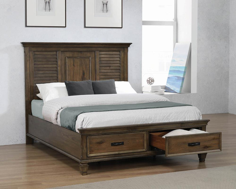 Franco King Storage Bed Burnished Oak