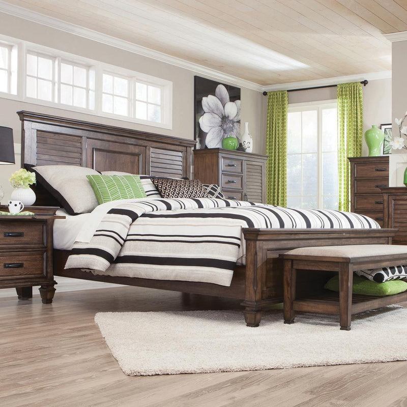 Franco King Panel Bed Burnished Oak