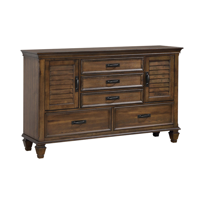 Franco Queen Panel Bed Burnished Oak