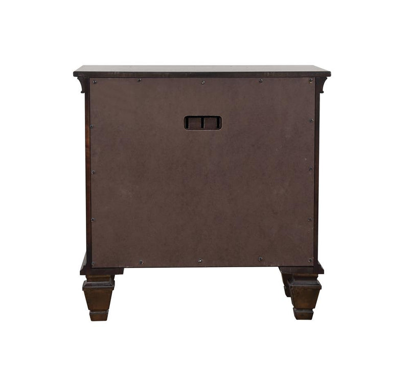 Franco 2 Drawer Nightstand With Pull Out Tray Burnished Oak