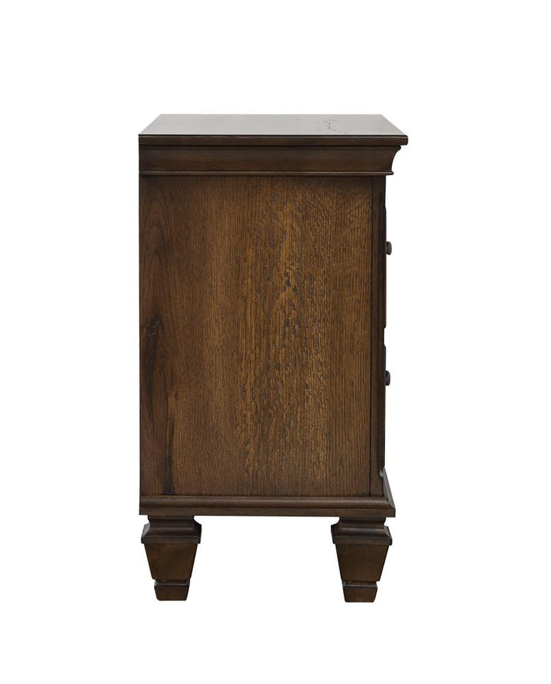 Franco 2 Drawer Nightstand With Pull Out Tray Burnished Oak