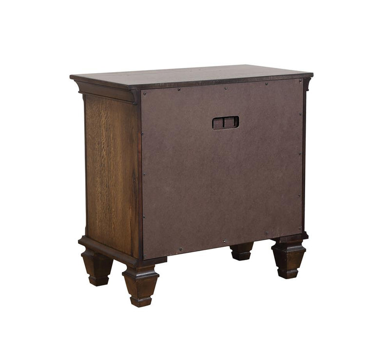 Franco 2 Drawer Nightstand With Pull Out Tray Burnished Oak