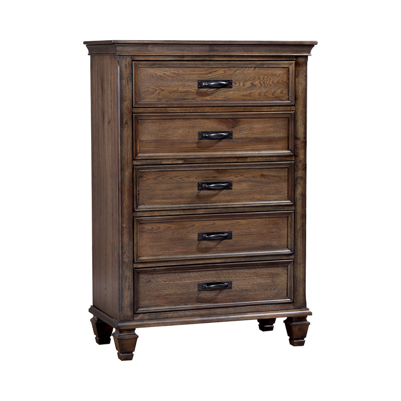 Franco 2 Drawer Nightstand With Pull Out Tray Burnished Oak