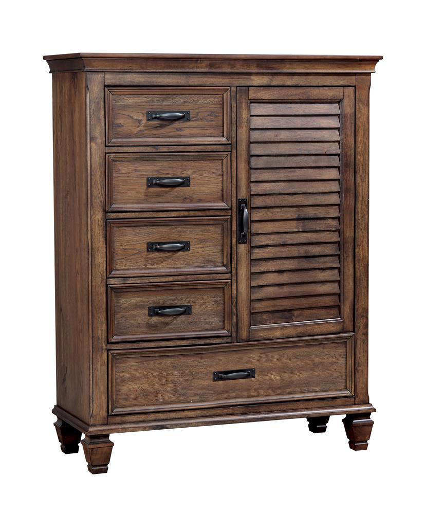 Franco 5 Drawer Door Chest Burnished Oak