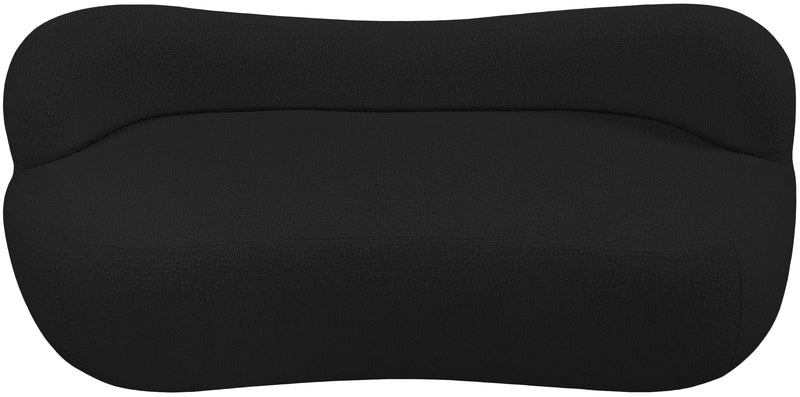 Flair Black Boucle Fabric Bench