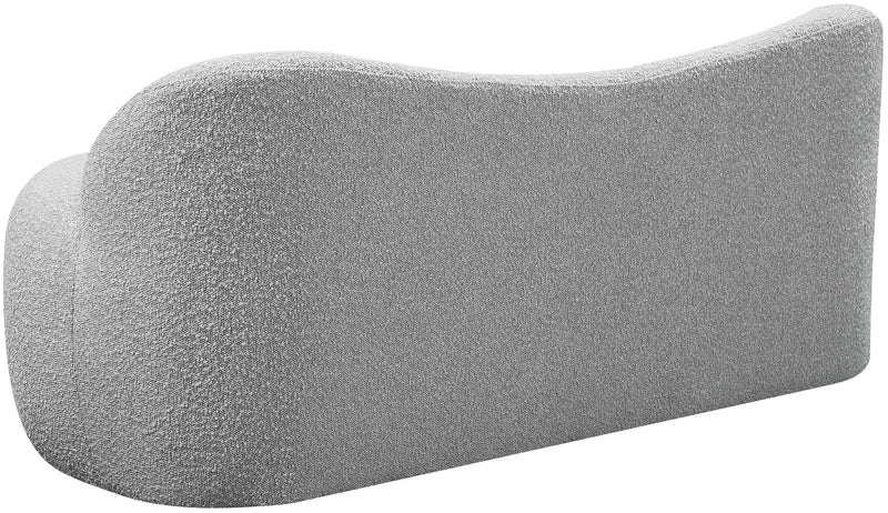 Flair Grey Boucle Fabric Bench