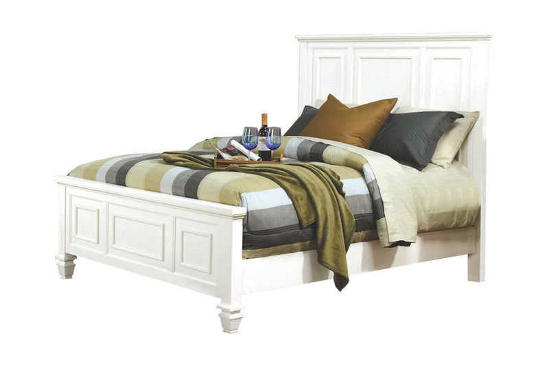 Sandy Beach King Panel Bed With High Headboard White