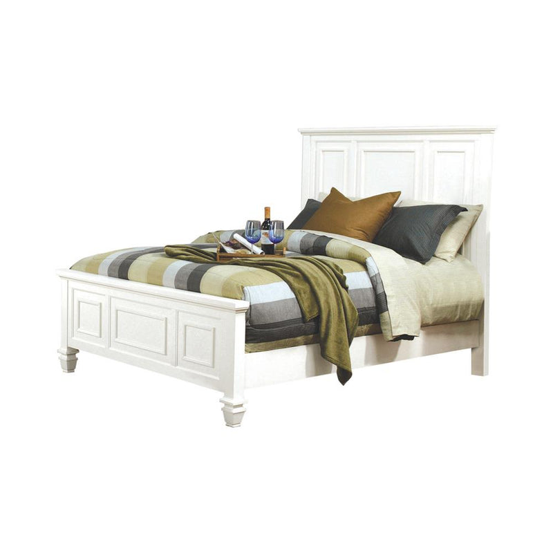 Sandy Beach King Panel Bed With High Headboard White