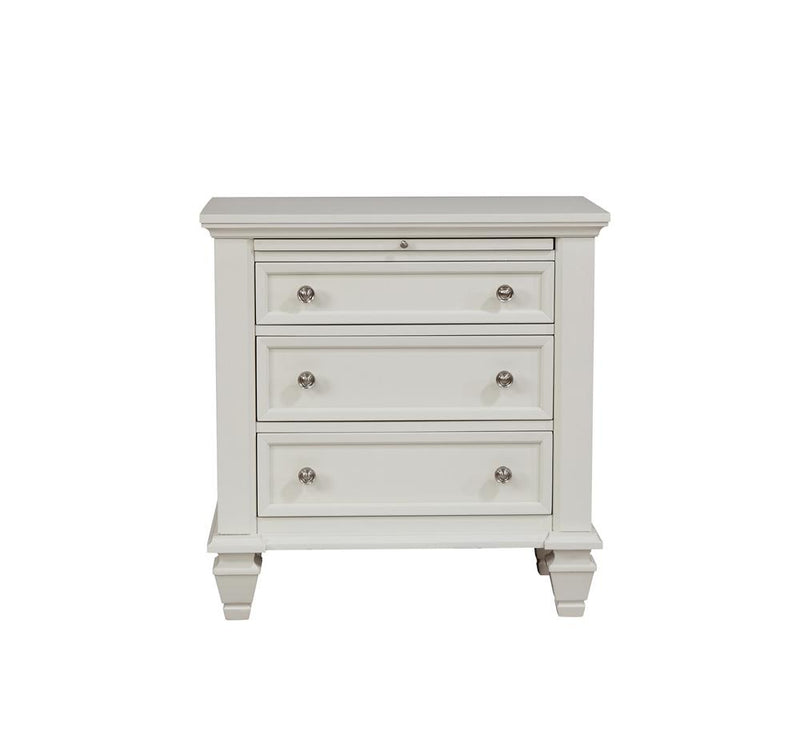 Sandy Beach 3 Drawer Nightstand White