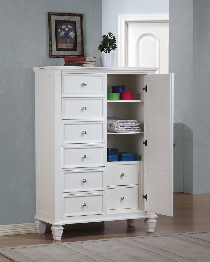 Sandy Beach 3 Drawer Nightstand White