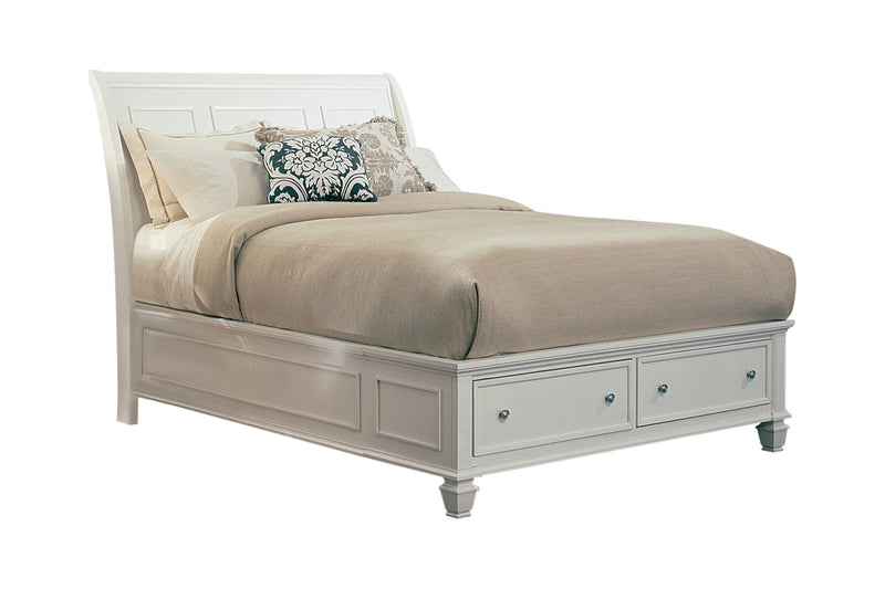 Sandy Beach King Panel Bed With High Headboard White