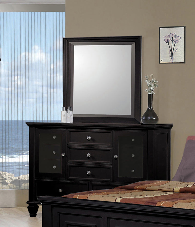 Sandy Beach Vertical Dresser Mirror Black