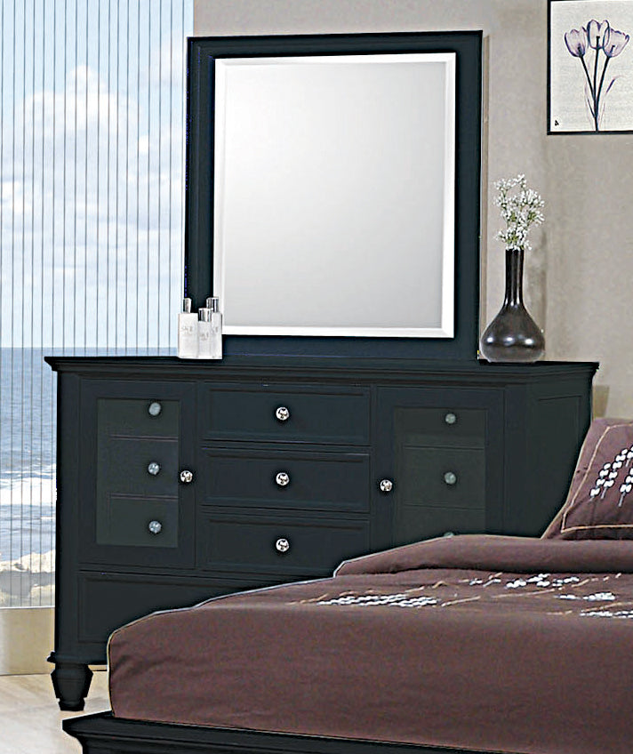 Sandy Beach Vertical Dresser Mirror Black