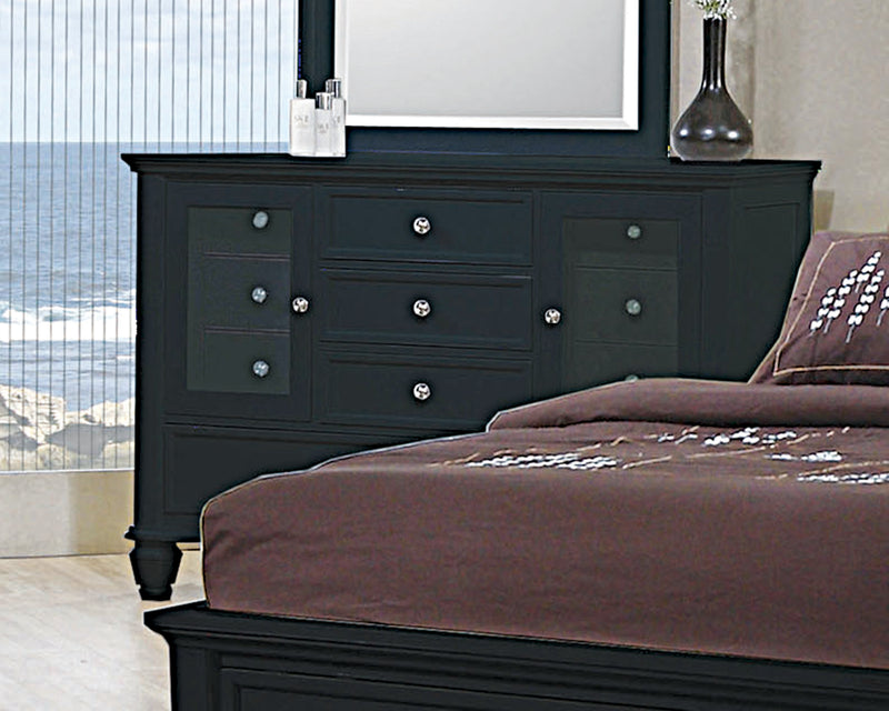 Sandy Beach Queen Storage Sleigh Bed Black