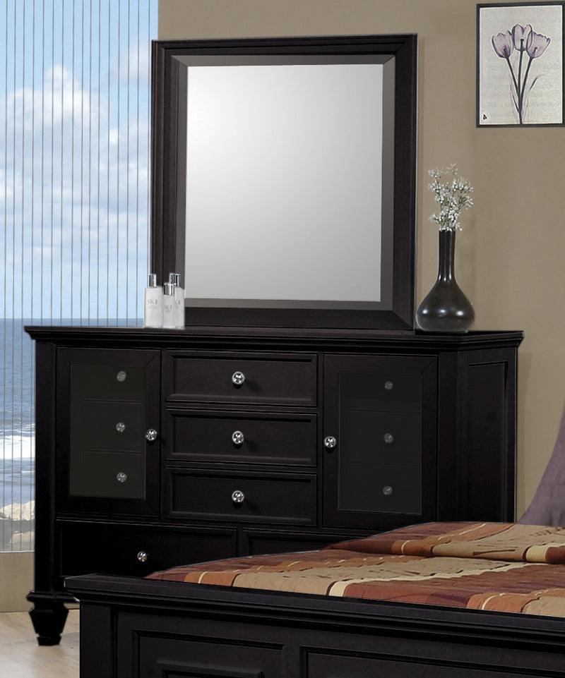 Sandy Beach Vertical Dresser Mirror Black