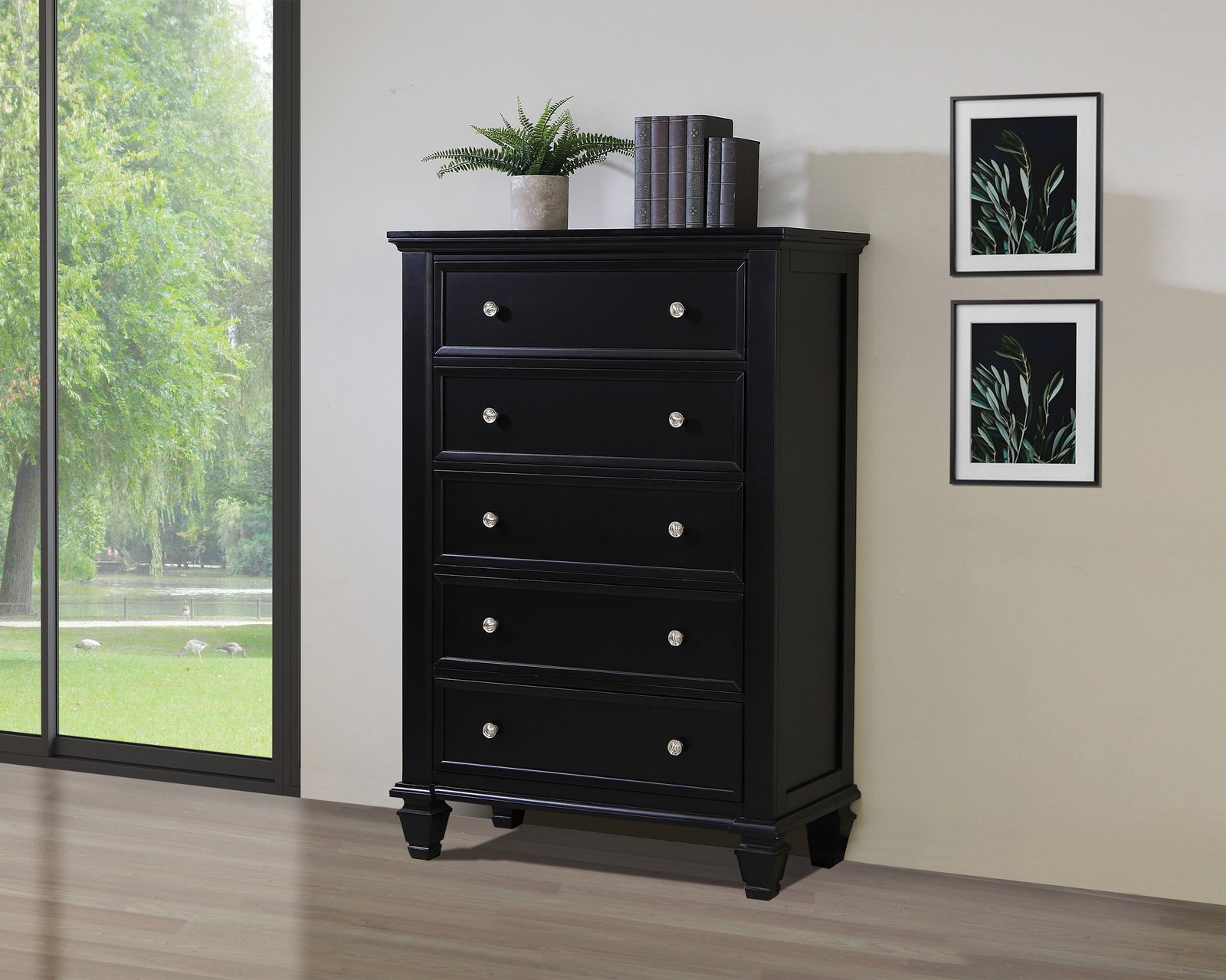 Sandy Beach 5 Drawer Chest Black