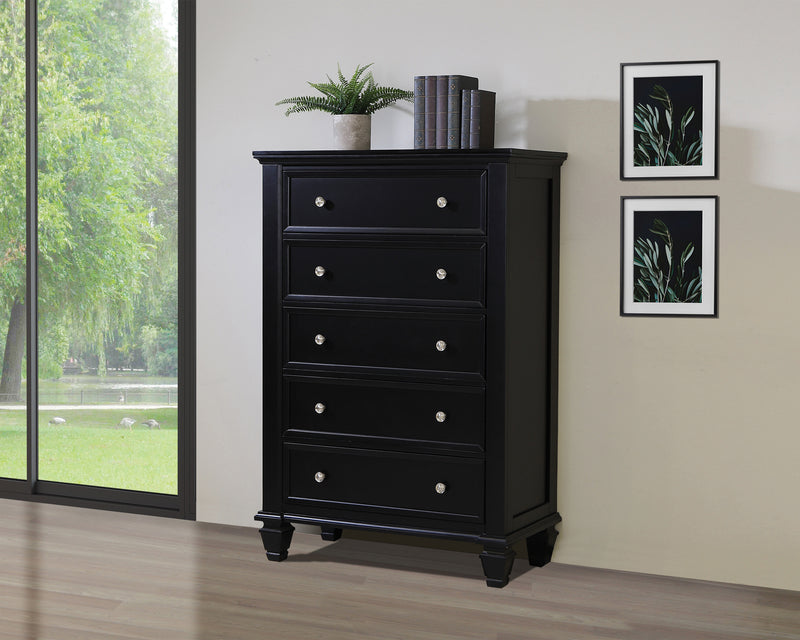 Sandy Beach Vertical Dresser Mirror Black