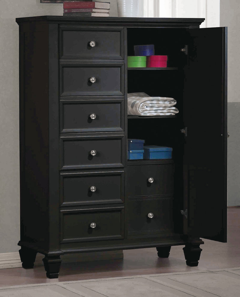 Sandy Beach Vertical Dresser Mirror Black